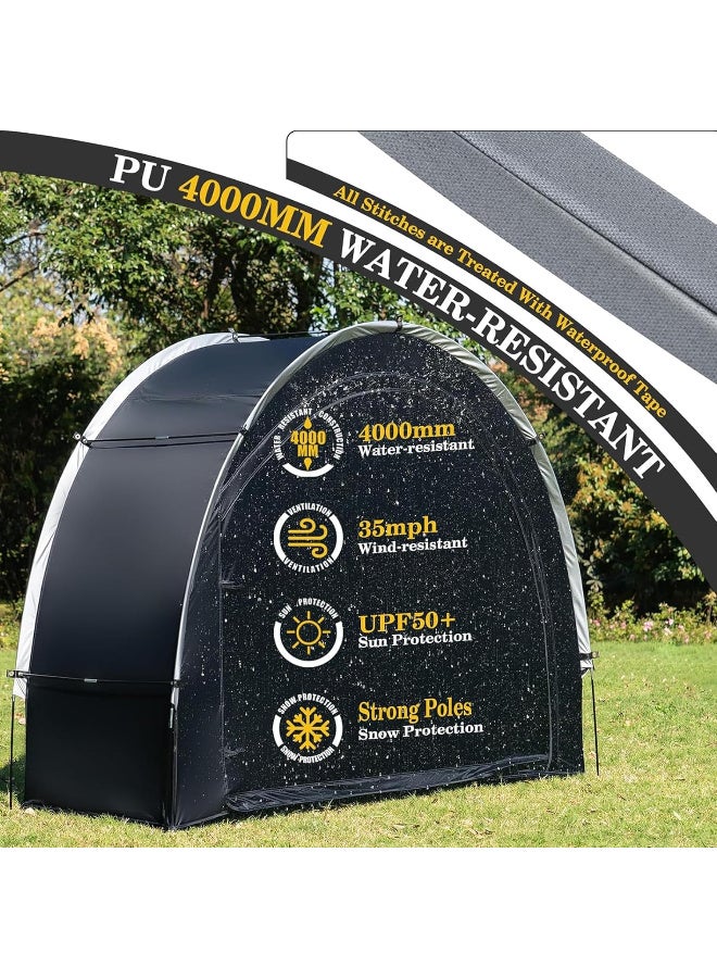 JOUDIYA Bike Storage Shed Tent, Bicycle Storage Cover for 2/3 Bikes, Waterproof Portable Bicycle Storage Sheds, Outdoor Sheds Shelter for Motorcycle, Garden Tools, Lawn Mower, 210 * 80 * 170Cm - Image 5